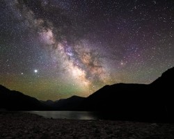 Milky way over the lake
