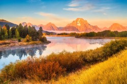 Sunrise over the Teton mountains